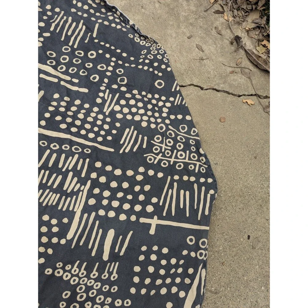 Spoonflower Tablecloth Mudcloth Abstract Tribal Design Oval Black Tan Geometric